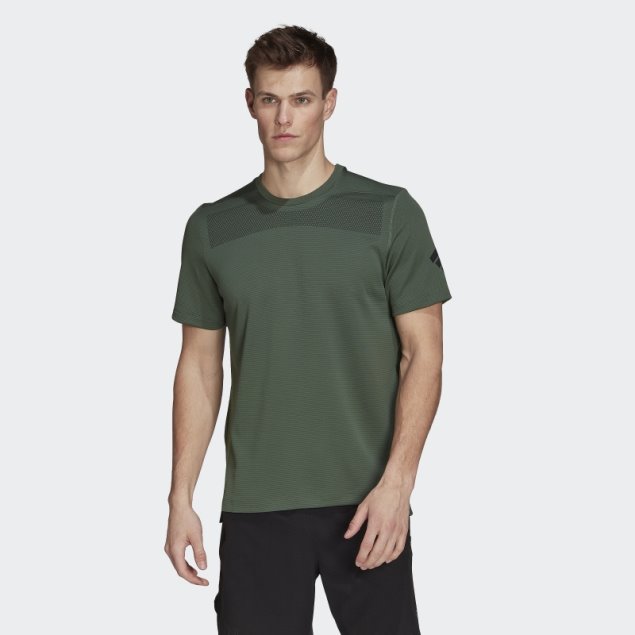 Camiseta De Entrenamiento Con Estampado De Impacto En El Estante Delantero Adidas Verde óxido