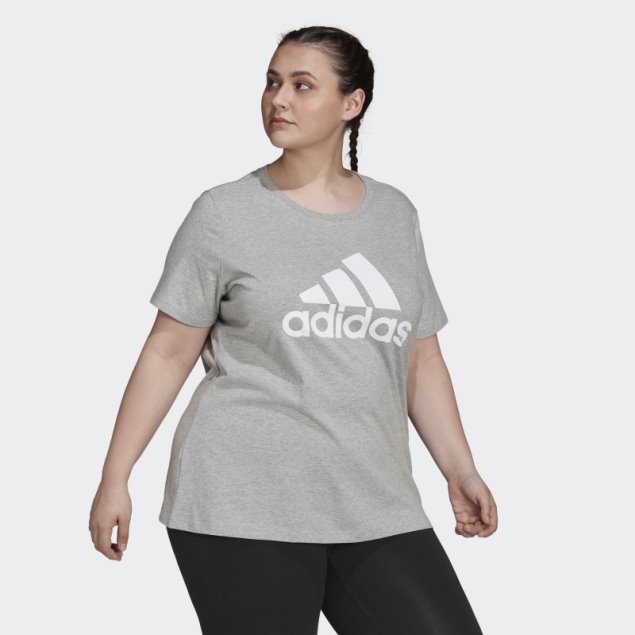 Camiseta Con Logo Essentials (talla Grande) Adidas Gris Medio