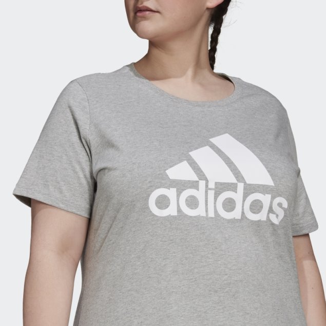 Camiseta Con Logo Essentials (talla Grande) Adidas Gris Medio