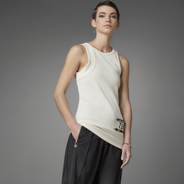 Camiseta Sin Mangas Waffle Version Azul Adidas Blanca