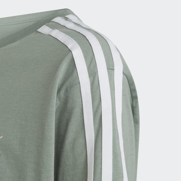 Camiseta Corta Con Estampado Animal Plateado Verde De Adidas