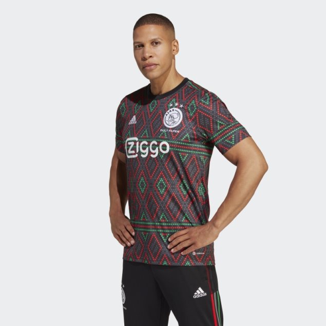 Camiseta Negra Pre-partido Ajax Amsterdam X Daily Paper Adidas