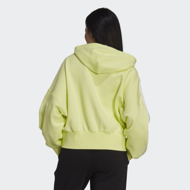 Adidas Adicolor Classics Sudadera Corta Con Capucha Y Cinta Satinada Amarilla