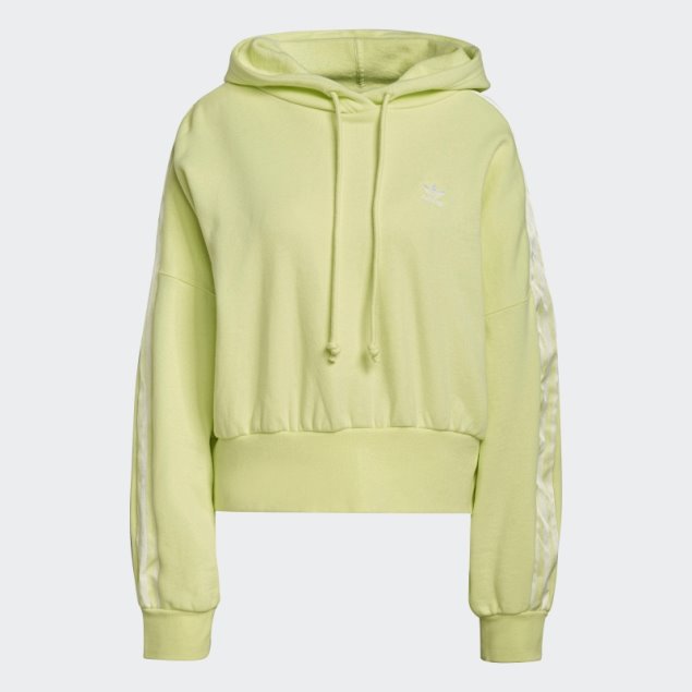 Adidas Adicolor Classics Sudadera Corta Con Capucha Y Cinta Satinada Amarilla