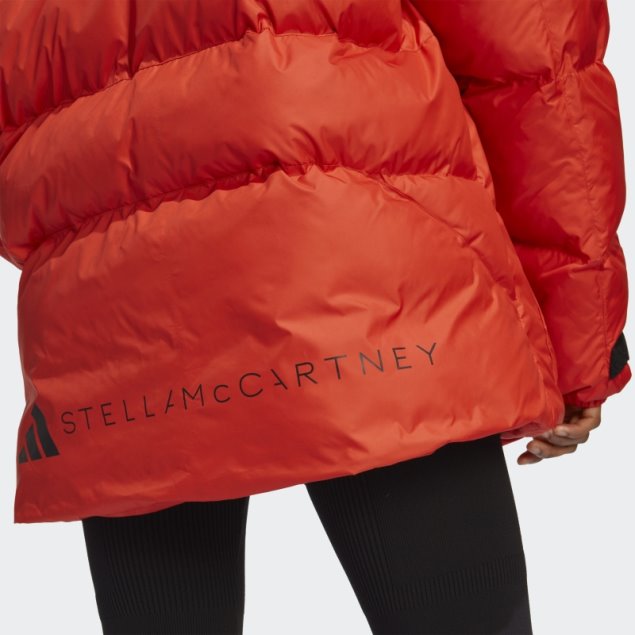 Adidas By Stella Mccartney Chaqueta De Invierno Acolchada De Longitud Media Quemado Cayenne Moda