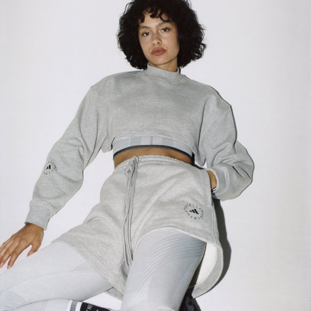 Gris Medio Moda Adidas By Stella Mccartney Truecasuals Terry Corto