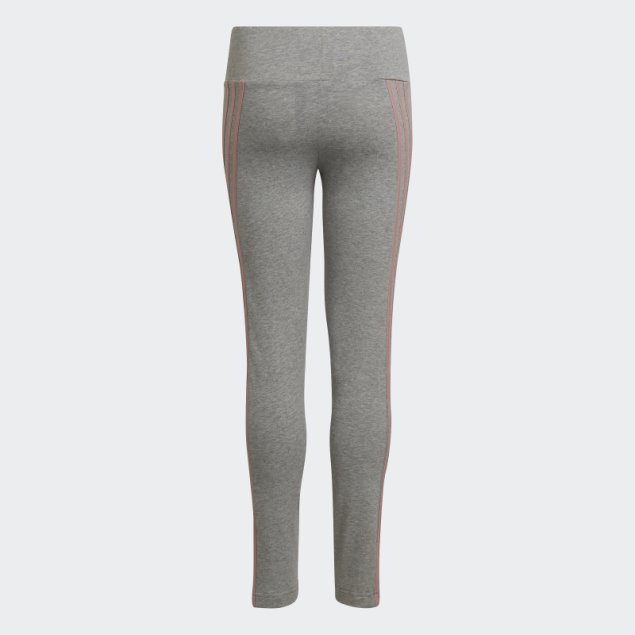 Leggings Adidas De Algodón Con 3 Rayas En Gris Medio