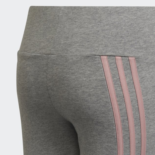 Leggings Adidas De Algodón Con 3 Rayas En Gris Medio