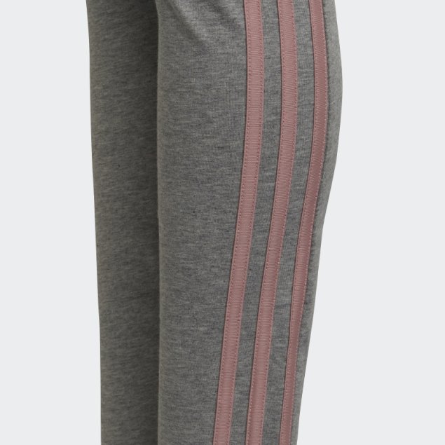 Leggings Adidas De Algodón Con 3 Rayas En Gris Medio