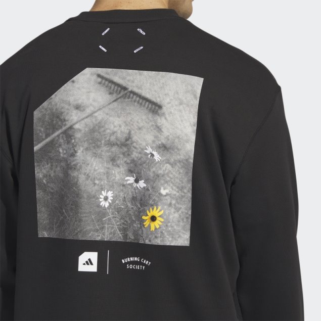 Sudadera De Golf Adidas Adicross X Burning Cart Layer Crew Negra