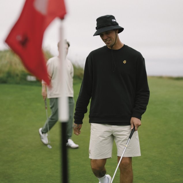 Sudadera De Golf Adidas Adicross X Burning Cart Layer Crew Negra