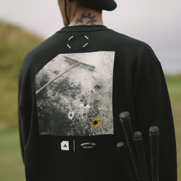 Sudadera De Golf Adidas Adicross X Burning Cart Layer Crew Negra
