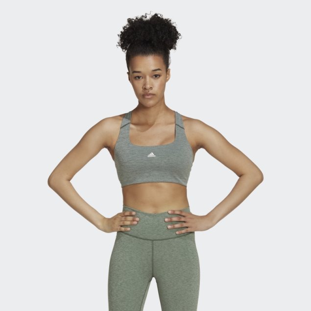 Sujetador De Entrenamiento De Sujeción Media Verde Adidas Oxide Mel Powerimpact