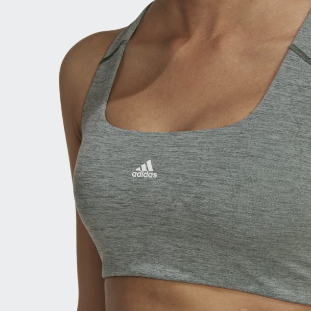 Sujetador De Entrenamiento De Sujeción Media Verde Adidas Oxide Mel Powerimpact