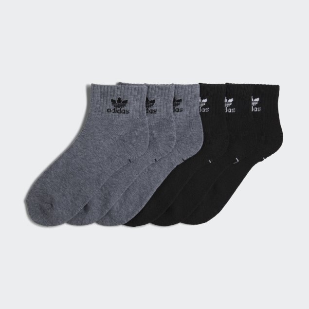 Calcetines Adidas Cuartos Grises 6 Pares
