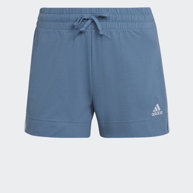 Adidas Shorts Azules Essentials Ajustados Con 3 Rayas