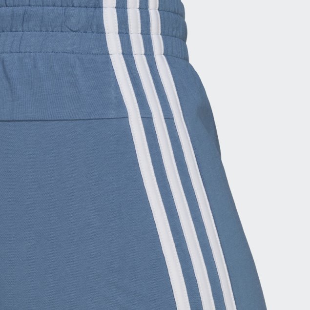 Adidas Shorts Azules Essentials Ajustados Con 3 Rayas