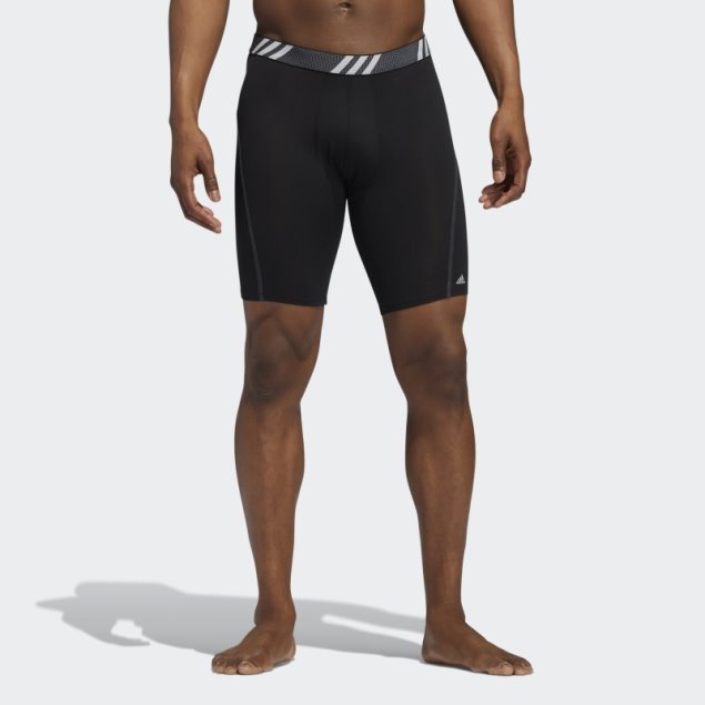 Calzoncillos Boxer Largos De Malla De Rendimiento 3 Pares Adidas Negro