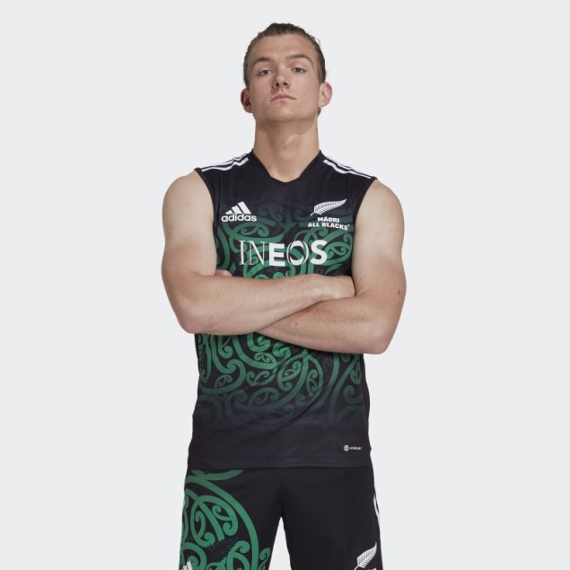 Adidas Maori All Blacks Rugby Performance Camiseta Negra