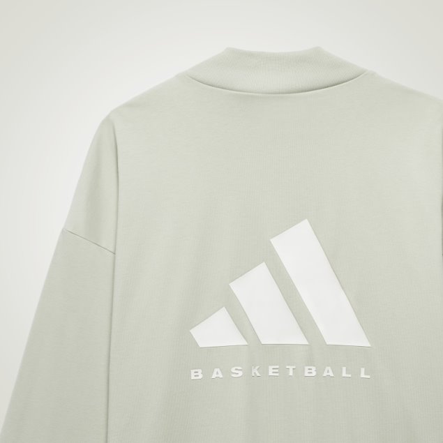 Adidas Camiseta De Manga Larga De Baloncesto Verde Moda