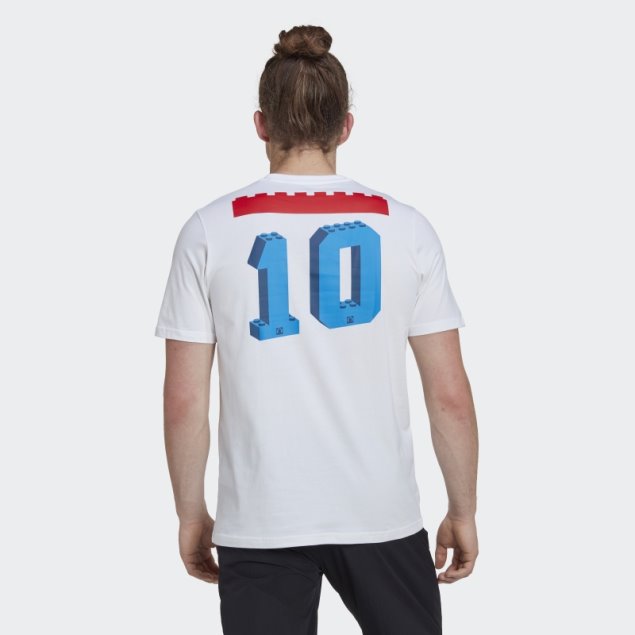 Blanco Adidas X Lego Camiseta De Fútbol Con Gráfico De Moda