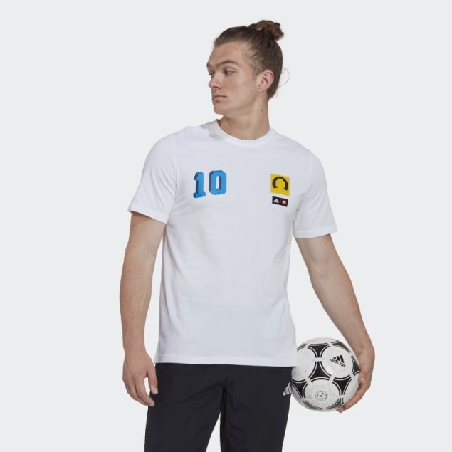 Blanco Adidas X Lego Camiseta De Fútbol Con Gráfico De Moda