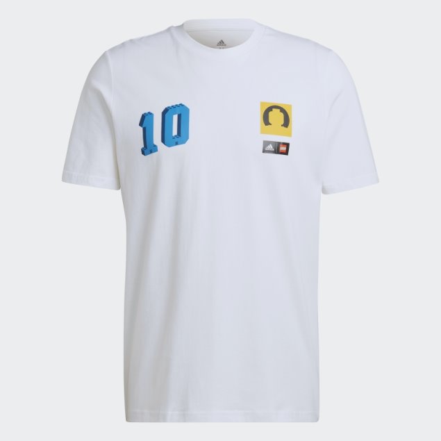 Blanco Adidas X Lego Camiseta De Fútbol Con Gráfico De Moda