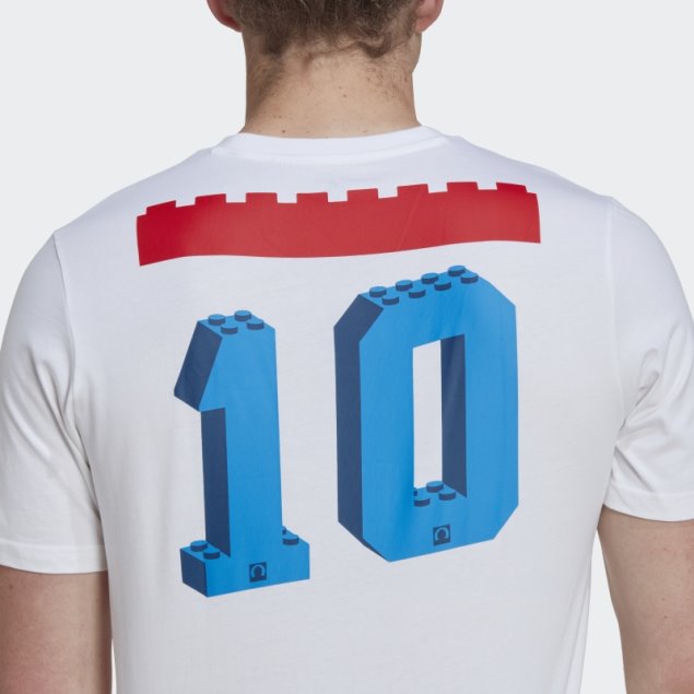 Blanco Adidas X Lego Camiseta De Fútbol Con Gráfico De Moda