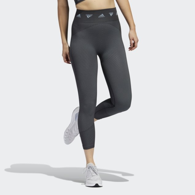 Leggings De Entrenamiento Aeroknit 7/8 Adidas Gris