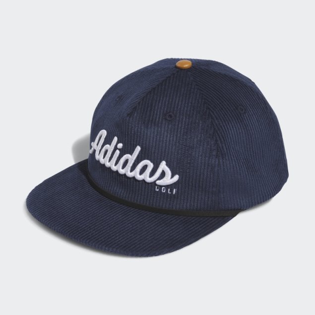 Gorra De Cuerda De Cinco Paneles De Cuero De Pana Adidas Azul Marino