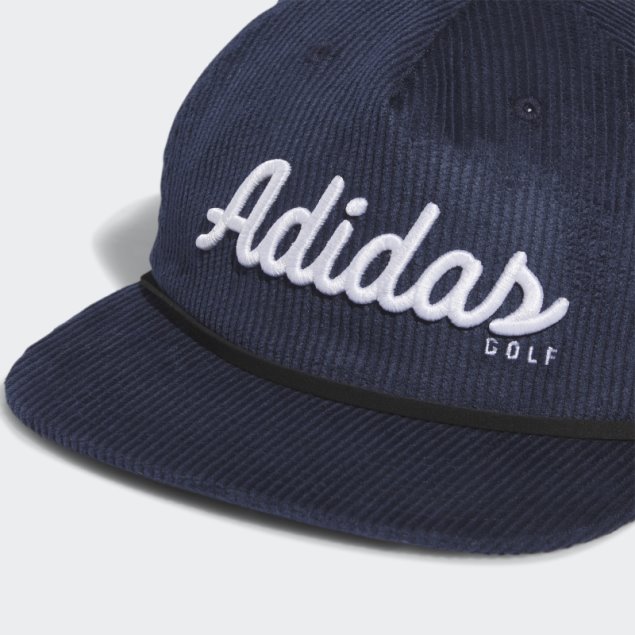 Gorra De Cuerda De Cinco Paneles De Cuero De Pana Adidas Azul Marino