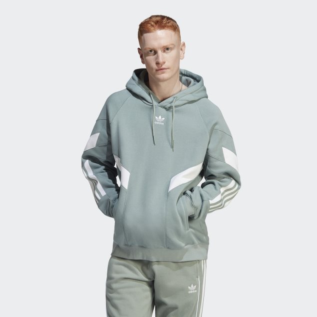 Adidas Rekive Sudadera Con Capucha Moda Plata Verde