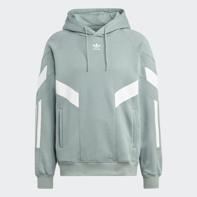 Adidas Rekive Sudadera Con Capucha Moda Plata Verde