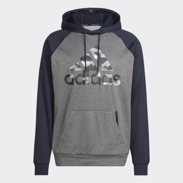 Gris Adidas Aeroready Game And Go Sudadera Con Capucha Y Logo Camuflado