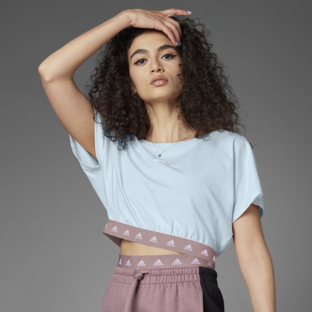 Camiseta Corta De Algodón Hyperglam Azul Adidas