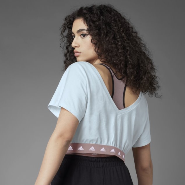 Camiseta Corta De Algodón Hyperglam Azul Adidas