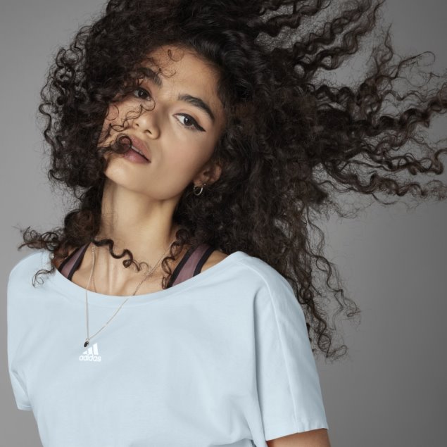 Camiseta Corta De Algodón Hyperglam Azul Adidas