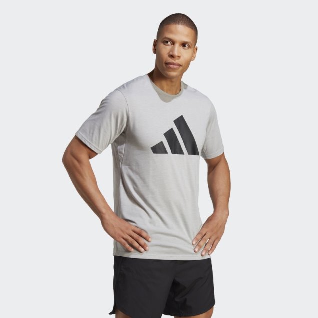 Camiseta De Entrenamiento Gris Medio Train Essentials Feelready Logo Adidas