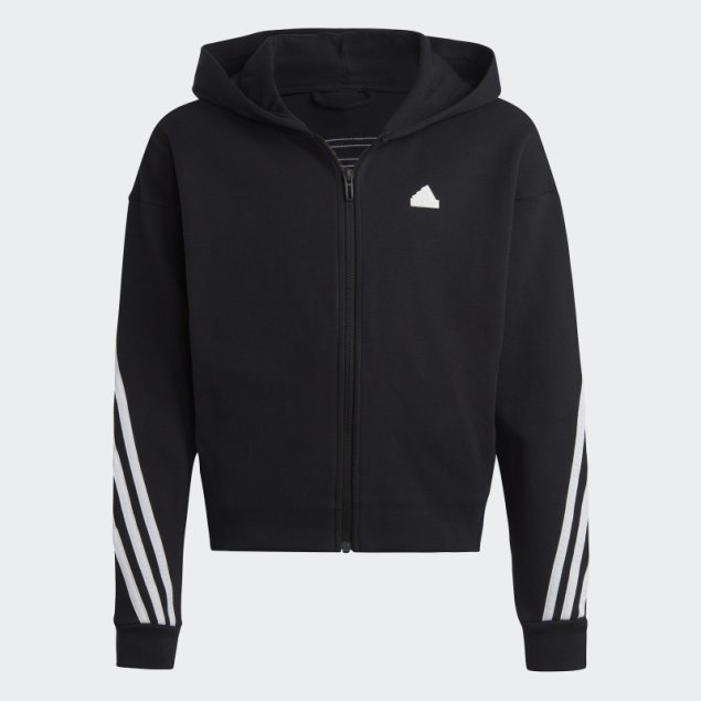 Adidas Sudadera Con Capucha Y Cremallera Completa Con Iconos Del Futuro De 3 Rayas