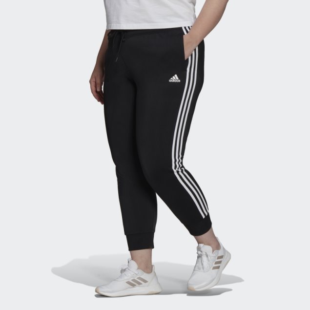 Pantalones De Chándal Essentials Warm-up Slim Tapered 3-stripes (talla Grande) Negro Adidas