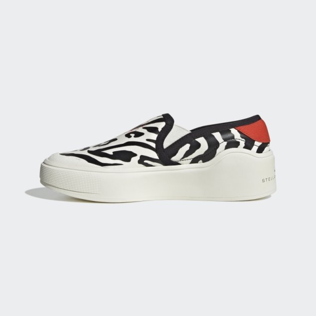 Blanco Adidas By Stella Mccartney Court Slip-on Zapatos De Moda