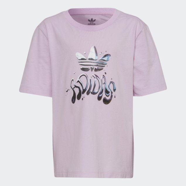 Camiseta Lila Con Logo Gráfico De Adidas