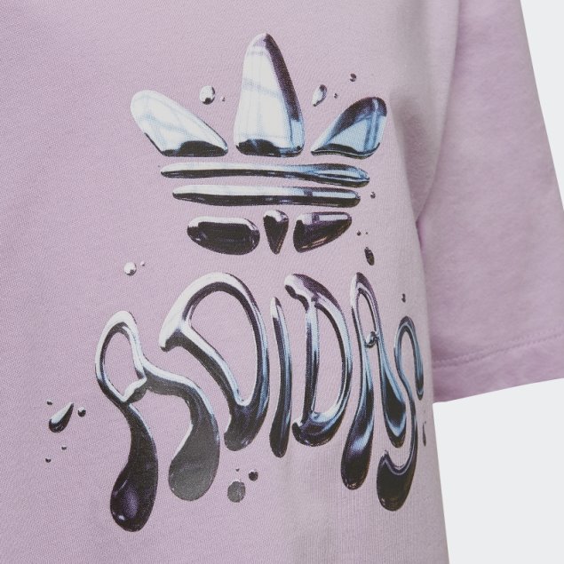 Camiseta Lila Con Logo Gráfico De Adidas