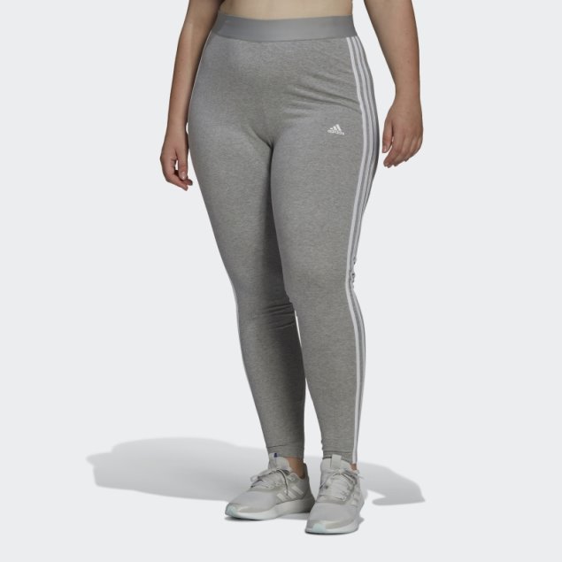 Mallas Adidas Essentials 3 Rayas (talla Grande) Gris Medio