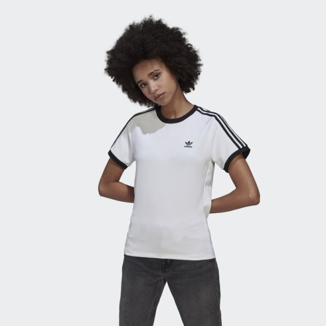 Camiseta Adicolor Classics Slim 3 Rayas Adidas Blanco