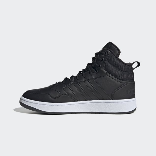 Adidas Hoops 3.0 Mid Lifestyle Basketball Classic Fur Lining Winterized Zapatos Negro