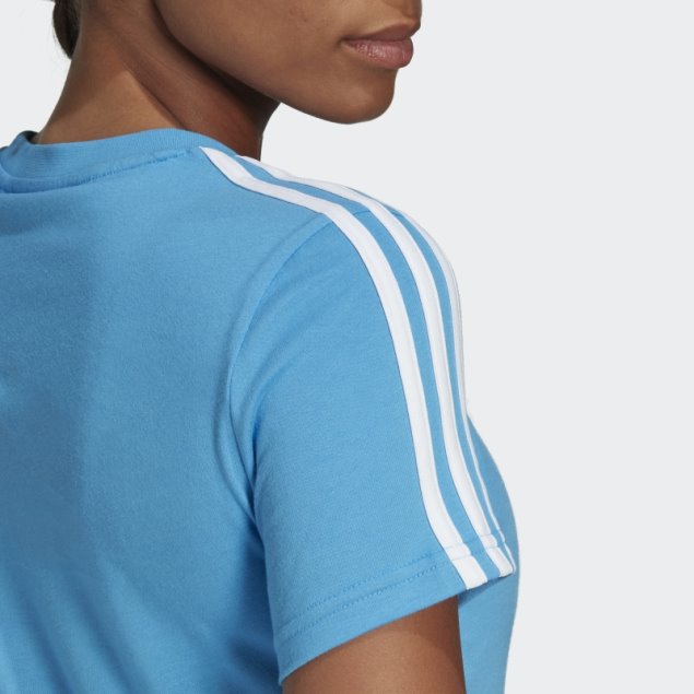 Camiseta Essentials Slim 3 Rayas Azul Adidas