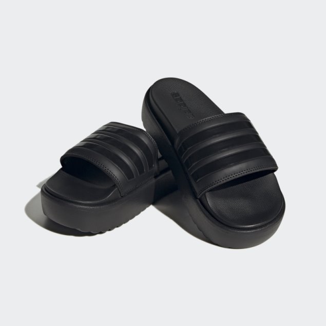 Chanclas Negras Con Plataforma Adilette Adidas