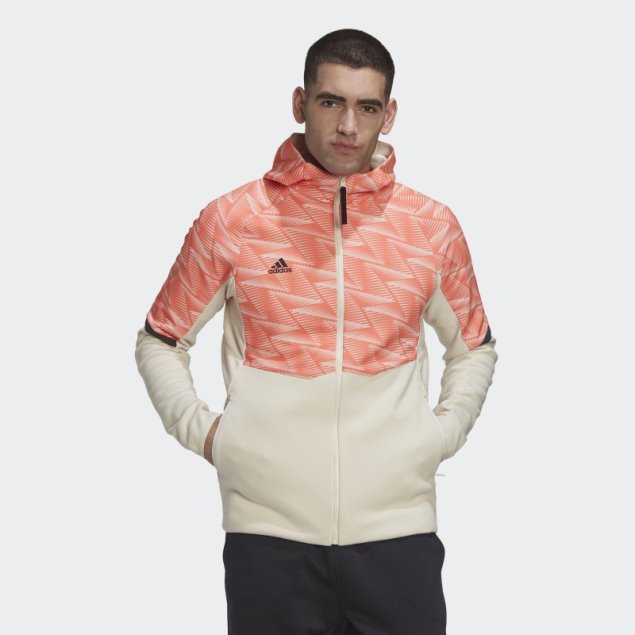 Sudadera Adidas Design For Gameday Con Cremallera Completa Blanca