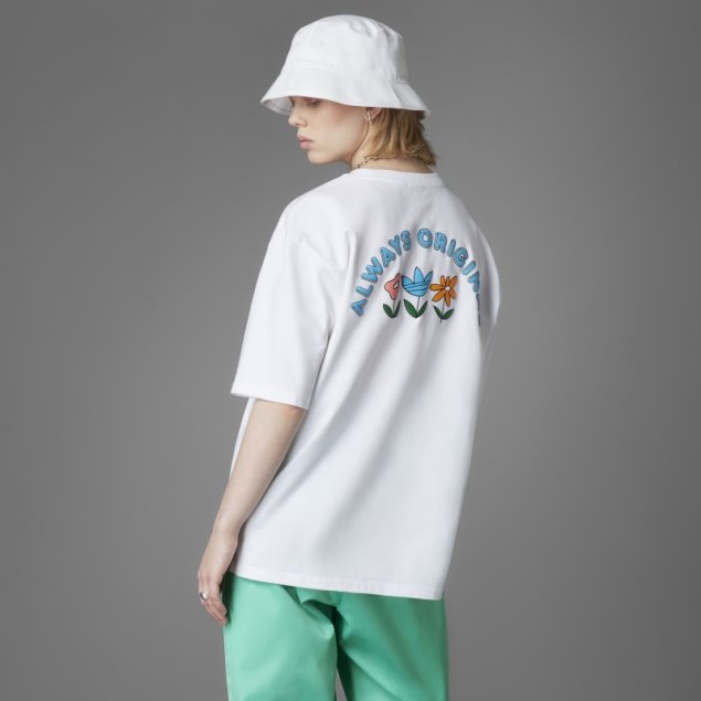 Siempre Original Camiseta Suelta Con Gráfico Adidas Blanco